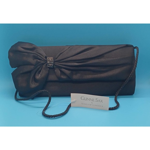 NEW Gunne Sax Black Purse Handbag Clutch Designed by Jessica McClintock - Picture 6 of 14